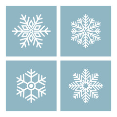 Snowflakes symbol set. Ice crystals icon. Quadruple snowflake vector illustration