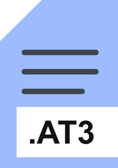 AT3  File Extension Icon Black and grey