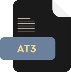 AT3 File Extension icon black and light fill color
