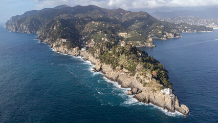 Fotografia aerea del borgo di Portofino