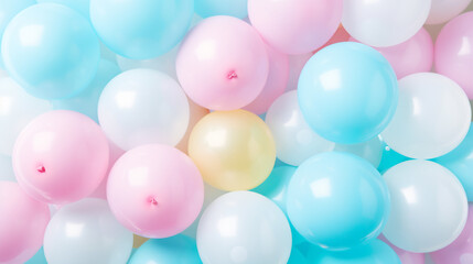 Fototapeta na wymiar Background of multicolored balloons. Copy space for text