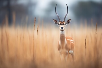 majestic lead springbok overseeing the savanna - obrazy, fototapety, plakaty