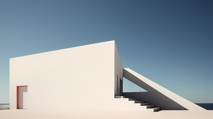 minimalist architecture on neutral background