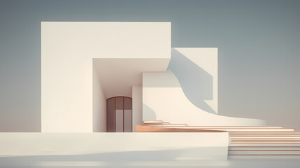 minimalist architecture on neutral background