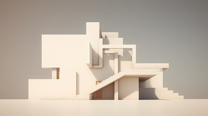 minimalist architecture on neutral background