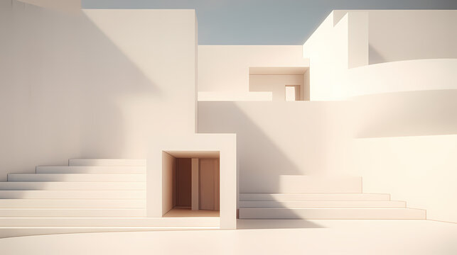 minimalist architecture on neutral background
