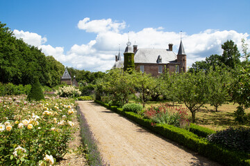 Fototapeta na wymiar The gardens of Zuylen Castle in the village of Oud-Zuilen near the city of Utrecht.