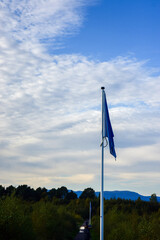 flag on the blue sky