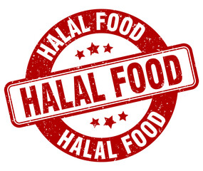 halal food stamp. halal food label. round grunge sign