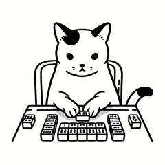 麻雀する猫