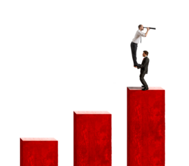 Team of  businessman looks far for new business investment