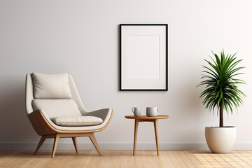 Minimalist Poster Frame Mockup created with Generative AI