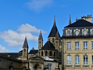 Fototapeta na wymiar Caen, August 2023 - Visit the magnificent city of Caen, capital of Normandy. View of the city