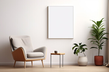 Minimalist Poster Frame Mockup created with Generative AI