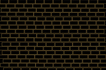 Luxury black golden metal gradient background with distressed brick wall
