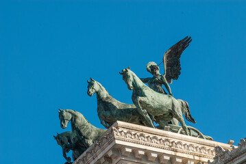 Naklejka premium ALTARE DELLA PATRIA - The Monumento Nazionale a Vittorio Emanuele II is a national monument in Rome. It was inaugurated in 1911 for the Universal Exhibition in Rome but not completed until 1927, Rome,