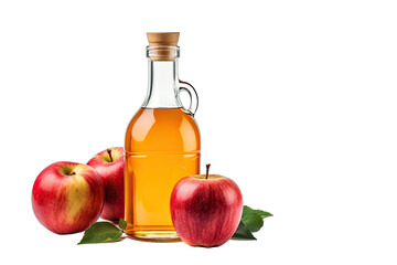Fresh Apple Juice At Bottle On Transparent Background