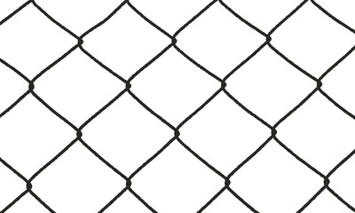 Valla de metal negra sobre fondo blanco.