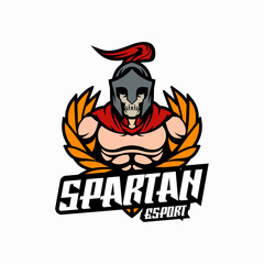 Illustration Vector Spartan Mascot Cartoon Logo Style.