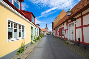 Colorful houses in Ystad, Sweden - 699513986