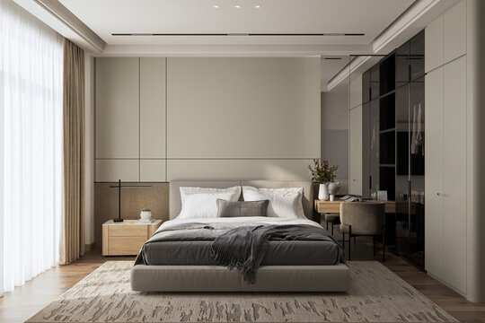 Scandinavian's Chic Nordic Clean Style Modern bedroom.
