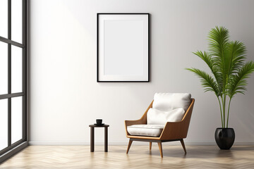 Minimalist Poster Frame Mockup created with Generative AI