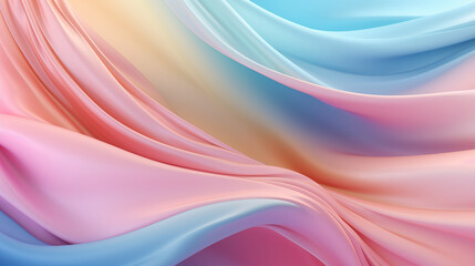 Naklejka premium Abstract background of elegant silk or satin wavy folds. Elegant and luxurious soft waves with shiny pastel colors. Suitable for backdrop, banner, wallpaper.