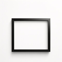 Obraz premium Lienzo en blanco vacío con marco decorativo negro sobre una maqueta de fondo blanco 