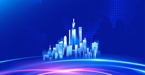 Gradient smart city and high speed background