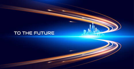 Gradient future city and high speed background
