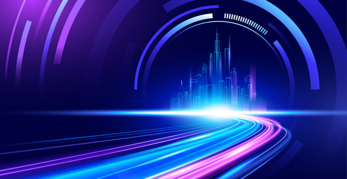 Gradient smart city and high speed background