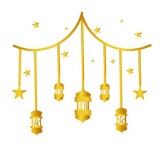 Golden islamic lantern 