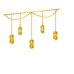 Golden islamic lantern 