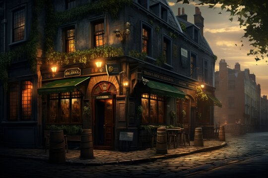 Inviting Irish pub wood. Cozy whisky. Generate Ai - Powered by Adobe