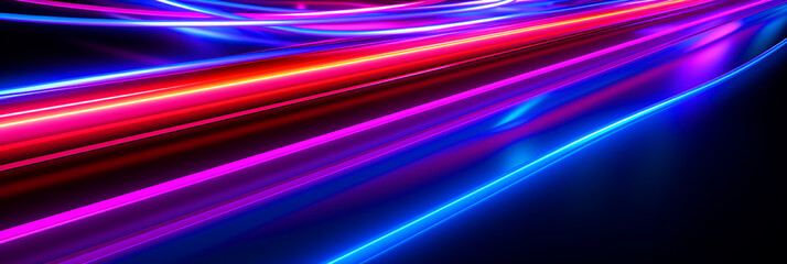 Colorful neon lights glowing background - ai generative