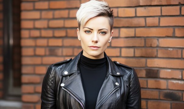 Portrait woman with hair cutting Style
