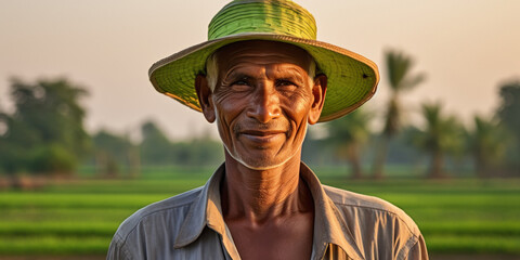 Close view smiling face of indian villager - obrazy, fototapety, plakaty