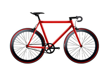 sleek and modern bicycle with a prominent red frame
