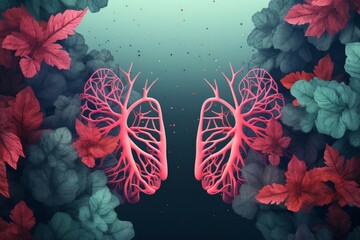 Spongy Lungs nature. Clean healthy air. Generate Ai - obrazy, fototapety, plakaty