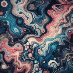 Obraz premium pattern of colorful marble stones in a dark black background. AI generated illustration