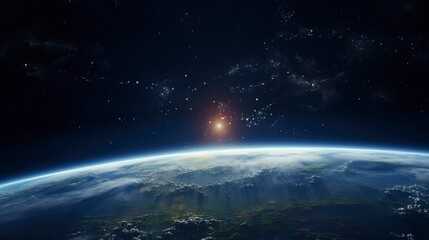Earth, beautiful space perspective, cinematic, high resolution