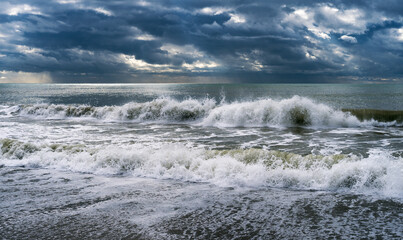 Sea wave during storm