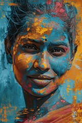 Holi color festival greeting card