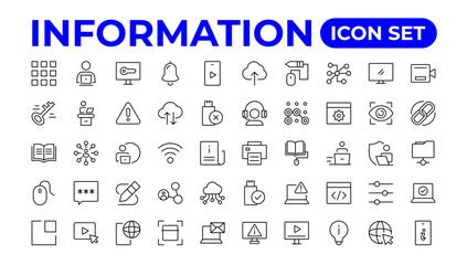 Info icons set. Information icon collection.Outline icon collection.