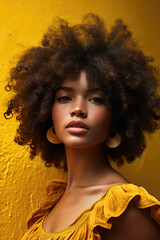 Frau Porträt Afro Haircut