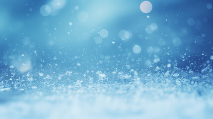Blue snow background abstract blurred