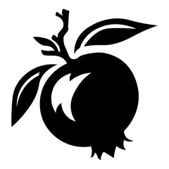 Pomegranate black vector icon on white background