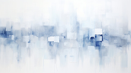 City abstract watercolor in light gray and blue tone