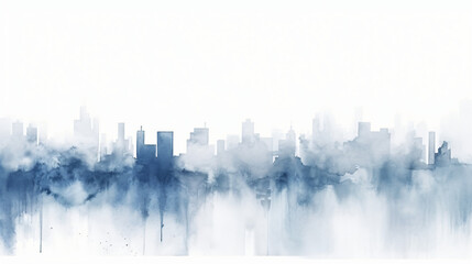 City abstract watercolor in light gray and blue tone - obrazy, fototapety, plakaty