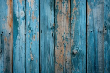 Fototapeta na wymiar Serenity Blue Rustic Wood Texture: Aged Timber Board Background